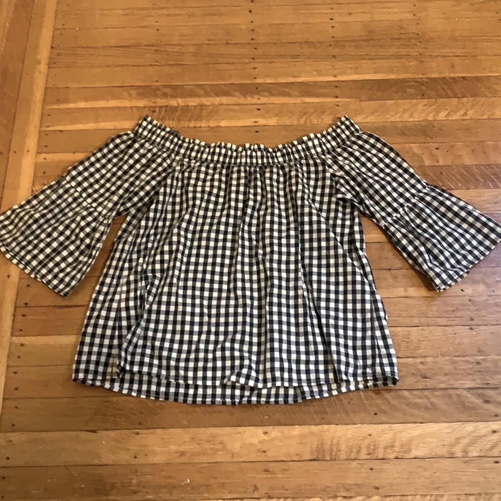 Abercrombie & Fitch off-the-shoulder gingham top